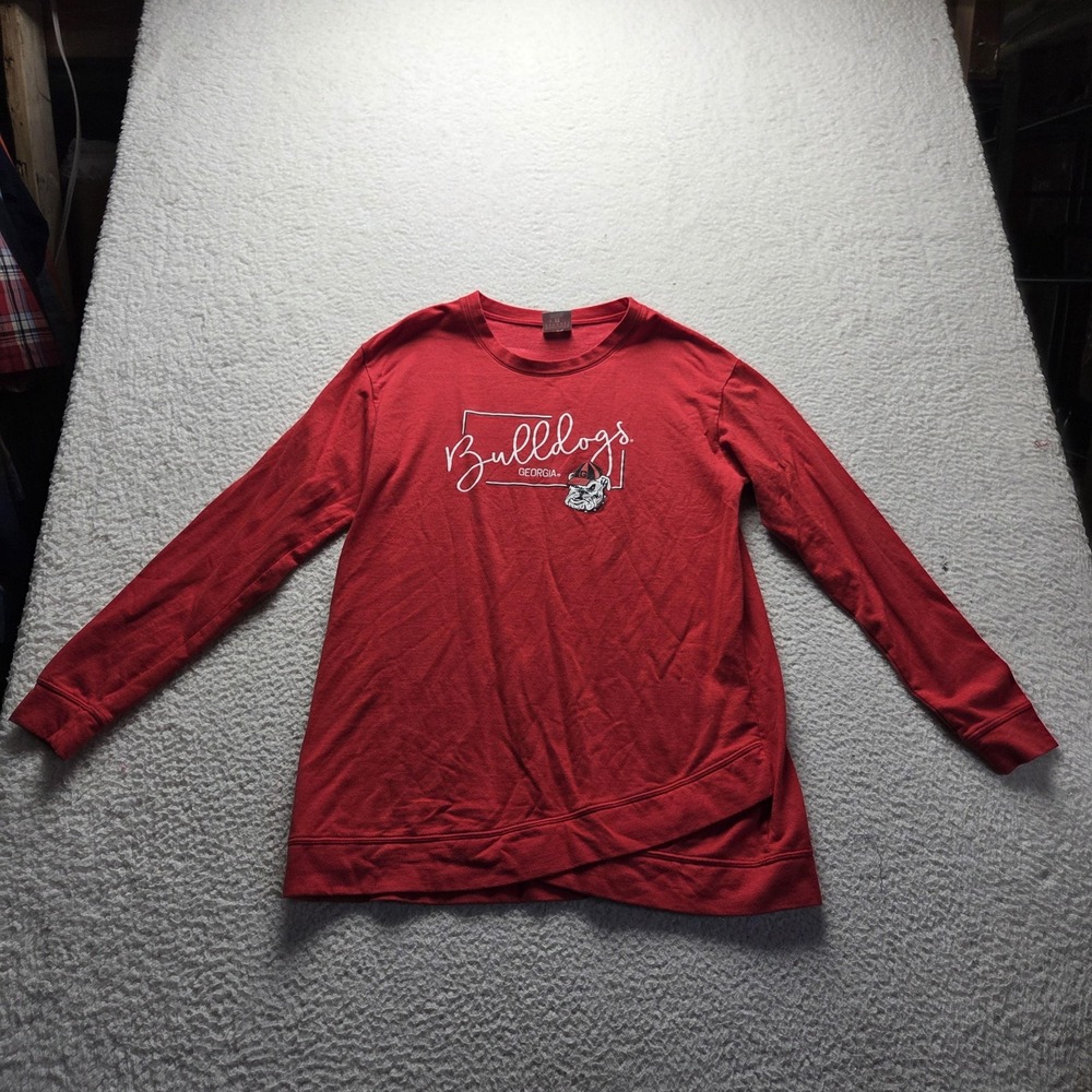 Georgia Bulldogs Shirt Womens Medium Red NCAA Football Knights Apparel Graphic